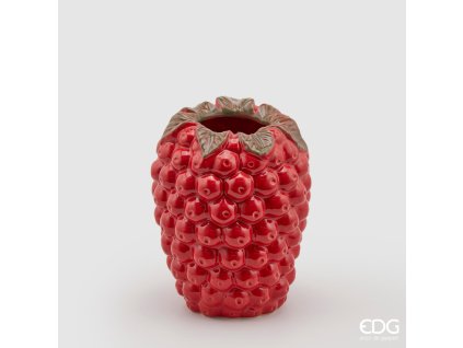 Keramická váza ve tvaru maliny, červená, 26 cm