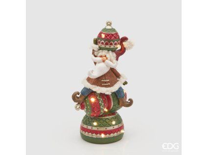 Vánoční LED dekorace - Santa - zelená, červená