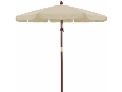 Dřevěný slunečník béžový Ø330cm UV ochrana 50+ 1