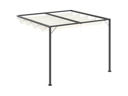 Nástěnná pergola s látkovou střechou (baldachýn) krémové bílá 3 x 3 m