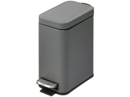 Odpadkový koš s nožním pedálem, obdélníkový, šedý, 5 l