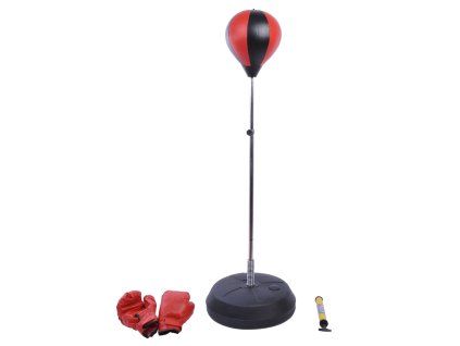 Boxovací sada s rukavicemi a pumpou, výška 125 - 145 cm, červená + černá
