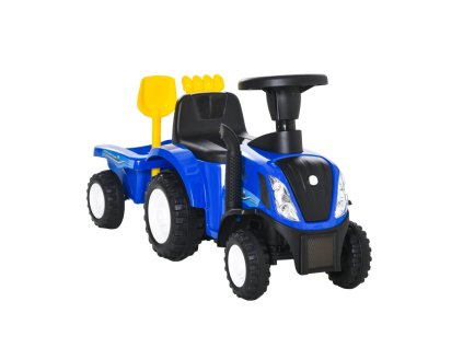Dětské odrážedlo traktor s přívěsem, modré