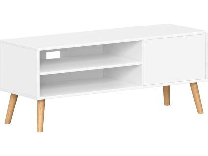 TV stolek na nožičkách, bílý, 120 x 40 x 49 cm