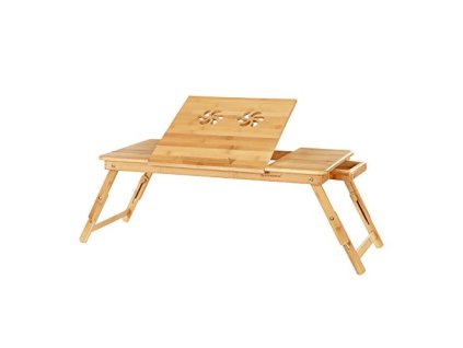 Stolek na notebook do postele, dřevěný, skládací, šířka 89 cm