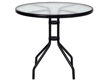 Zahradní stůl kulatý se skleněnou deskou, Ø 70 cm