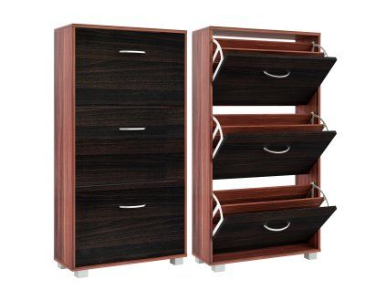 Casaria výklopný botník wenge-černý 115 x 61 x 24 cm