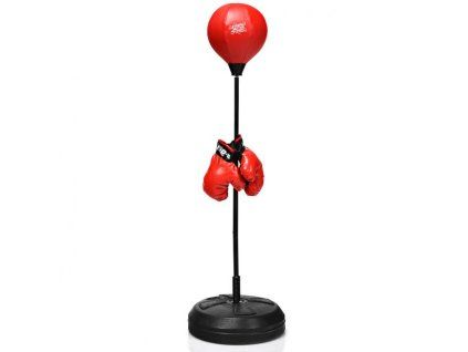 Dětská boxovací hruška s rukavicemi, červeno-černá, výška 120 - 155 cm