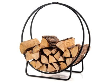 Stojan na dřevo ke krbu kovový kulatý, 60 cm
