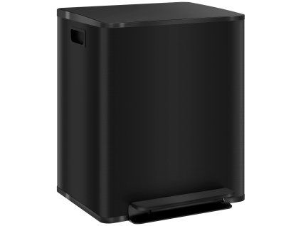 Dvojitý odpadkový koš na tříděný odpad 2x25 l, černý