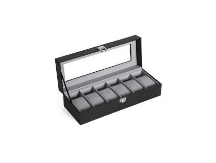 Box na hodinky s 6 přihrádkami