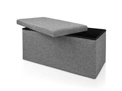 Casaria taburet s úložným prostorem 80 x 40 x 40 cm šedý textil