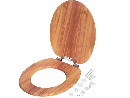 WC sedátko s automatickým spouštěním dekor dřevo