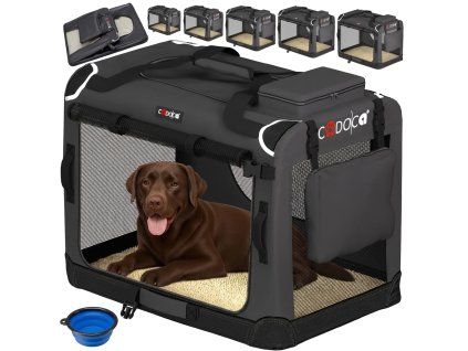 Skládací cestovní box pro psy XXL, antracitový