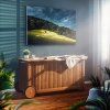 Zahradní úložný box s kolečky a vnitřní plachtou, akátové dřevo 117x52x58,5cm