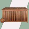 Zahradní úložný box s kolečky a vnitřní plachtou, akátové dřevo 117x52x58,5cm