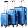 Sada skořepinových kufrů 3-dílná modrá 40 l, 80 l, 105 l