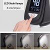 Stolní LED lampa Lilly, nastavitelné rameno, kožený vzhled, černá