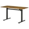 Elektricky motorem výškově nastavitelný kancelářský stůl hnědo-černý 140 x 66 x 72-122 cm
