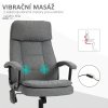 Masážní kancelářská výškově nastavitelná otočná židle, ergonomická, šedá 63 x 70 x 112-121 cm