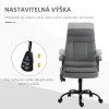 Masážní kancelářská výškově nastavitelná otočná židle, ergonomická, šedá 63 x 70 x 112-121 cm