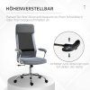 Kancelářská židle ergonomická s opěrkou hlavy, světle šedá+černá 65 x 67 x 119-129 cm