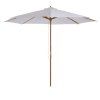 Slunečník Ø 300 cm, jedlové dřevo/bambus/polyester, UV a voděodolný, krémové bílý