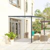 Nástěnná pergola s látkovou střechou (baldachýn) krémové bílá 3 x 3 m