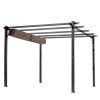 Pergola / altán s nastavitelnou plátěnou střechou (baldachýn) šedo-hnědá 3 x 4 m