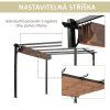 Pergola / altán s nastavitelnou plátěnou střechou (baldachýn), hliníkové sloupy, šedo-hnědá, 3 x 4 m