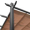 Pergola / altán s nastavitelnou plátěnou střechou (baldachýn) šedo-hnědá 3 x 4 m