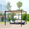 Pergola / altán s nastavitelnou plátěnou střechou (baldachýn) šedo-hnědá 3 x 4 m