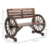 Designová zahradní lavice pro 2 osoby, dřevo masiv, tmavě hnědá, 105,5 x 56 x 79 cm