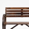 Designová zahradní lavice pro 2 osoby, dřevo masiv, tmavě hnědá, 105,5 x 56 x 79 cm
