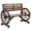 Designová zahradní lavice pro 2 osoby, dřevo masiv, tmavě hnědá, 105,5 x 56 x 79 cm