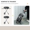 Skládací pojízdný plynový gril se 2 hořáky, černo-stříbrný