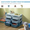 Dětská zásuvková skříňka (organizér) s úložnými boxy na hračky, modrá, 75 x 37 x 56,5 cm