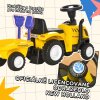 Dětské odrážedlo traktor s přívěsem, žluté