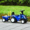 Dětské odrážedlo traktor s přívěsem, modré