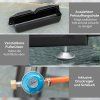 Přenosný plynový gril se 2 hořáky a nepřilnavou deskou, stříbrný