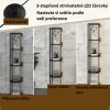Stojací lampa s policemi, černá, 163 cm