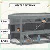 Klec pro hlodavce, 3-patrová s plnou výbavou, šedá