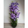 Umělá květina Orchidea v květináč 120 cm, fialová