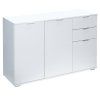 Casaria komoda Alba DB131 bílá se 3 dvířky a zásuvkami, 107 x 74 x 35 cm