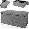 Casaria taburet s úložným prostorem 80 x 40 x 40 cm šedý textil