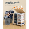 Koš na prádlo na kolečkách 100 l, béžovo-bílý