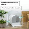 Kočičí záchod přenosný s výsuvnou miskou a lopatkou, bílo-hnědý