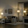 Sada lamp, 1 stojací a 2 stolní, stříbrno-bílá