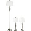 Sada lamp, 1 stojací a 2 stolní, stříbrno-bílá