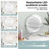 Kosmetické zrcadlo s LED osvětlením, stmívatelné, bílé, průměr 30 cm